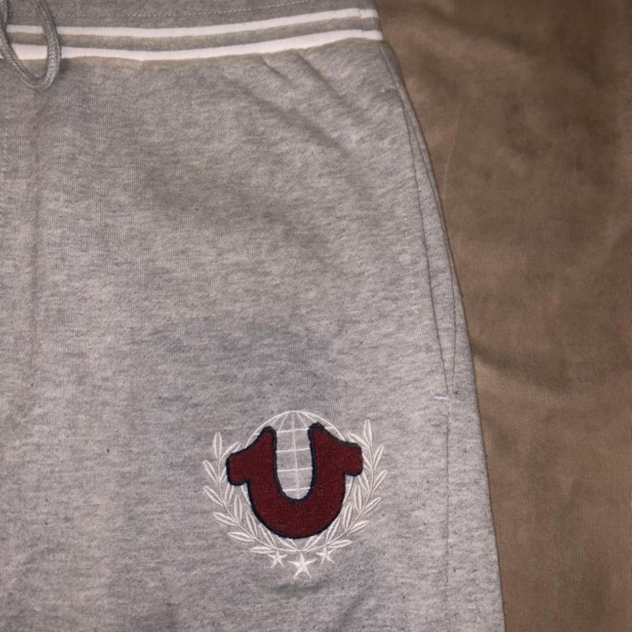 True Religion Men's Grey and Red Joggers-tracksuits | Depop