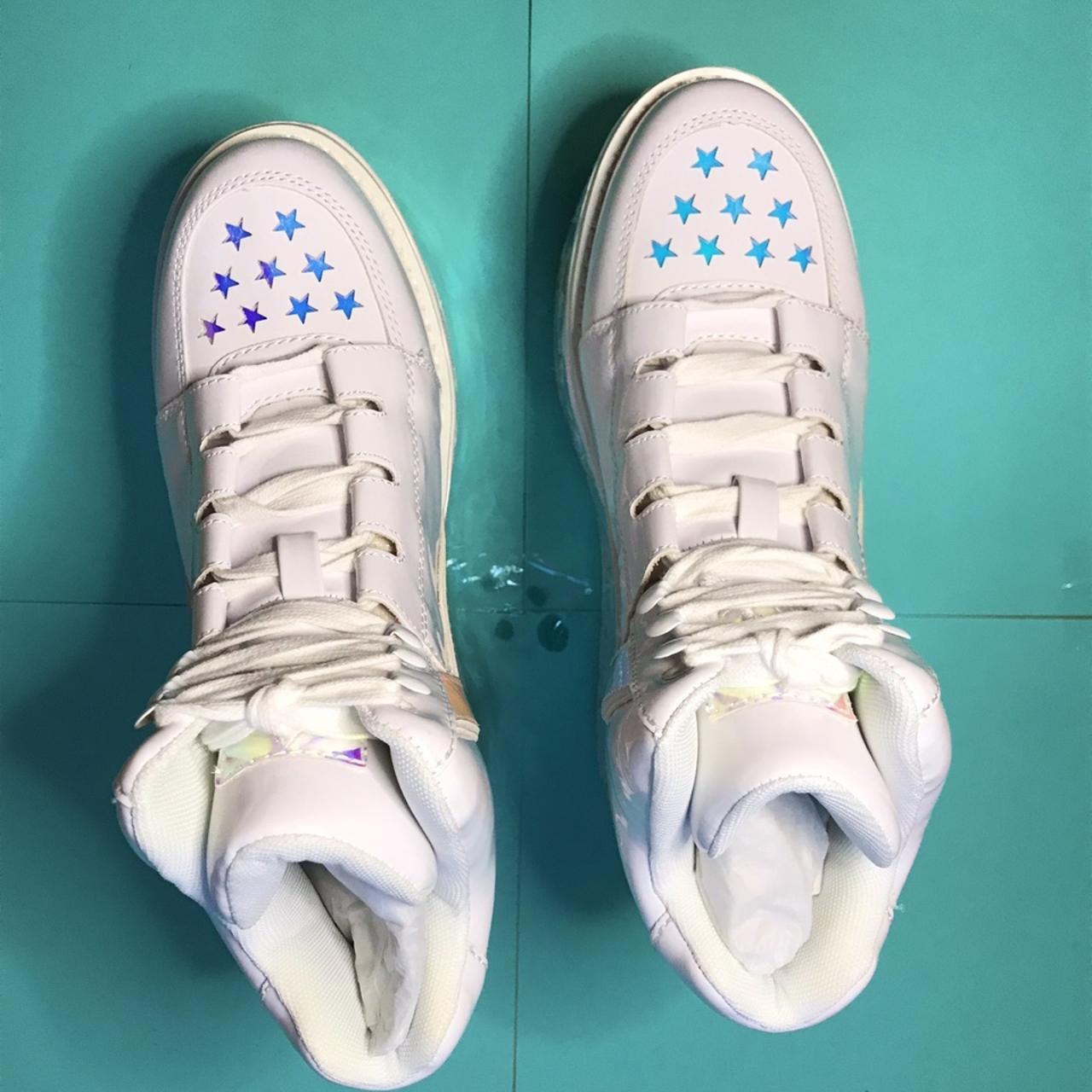 ☺︎ YRU Qozmo moon star platforms in white in size 7, | Depop