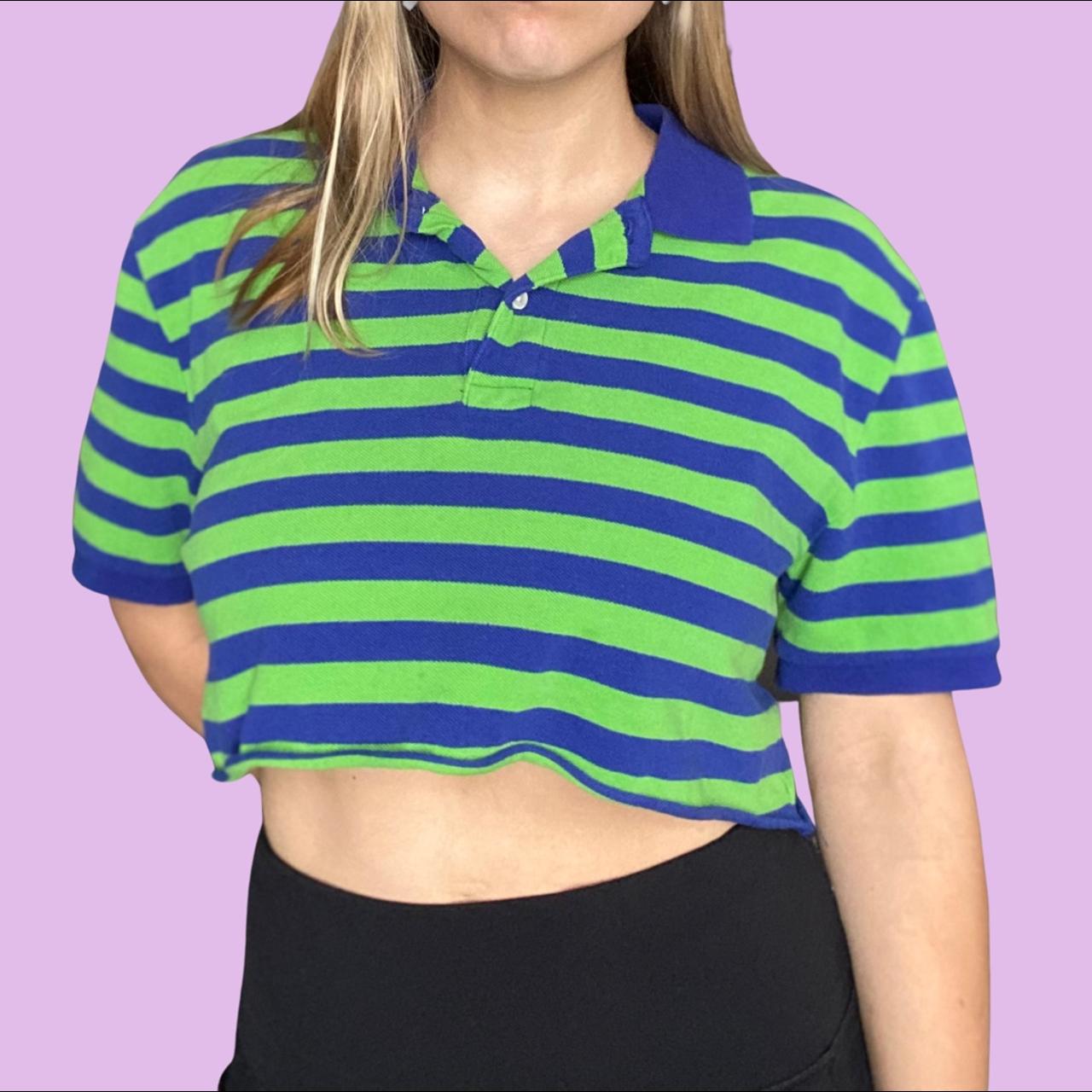 green & blue cropped polo FREE SHIPPING ️‍🔥 - raw... - Depop