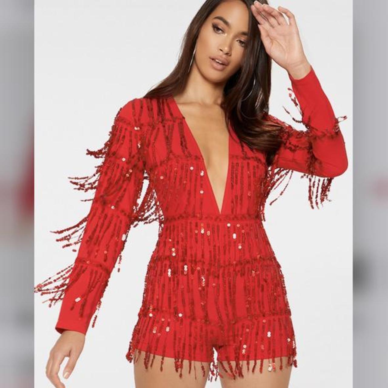 Tassel sequin playsuit online