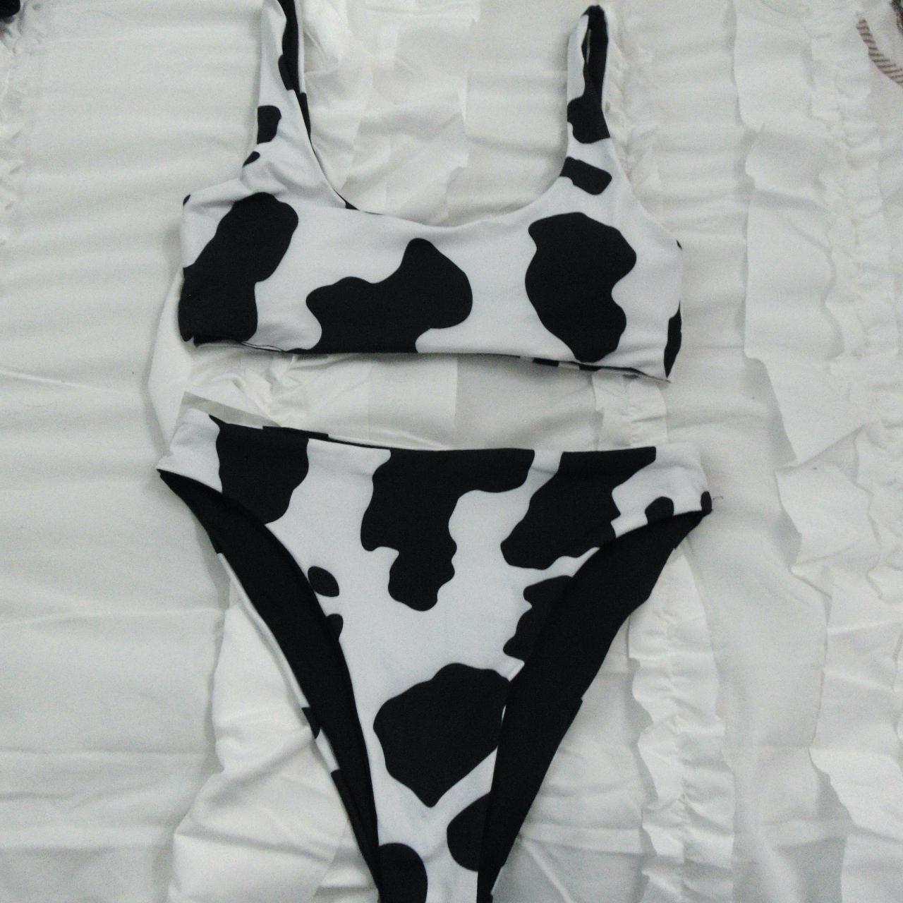 Cow Print Swim Suit Set Cow print set with high... - Depop