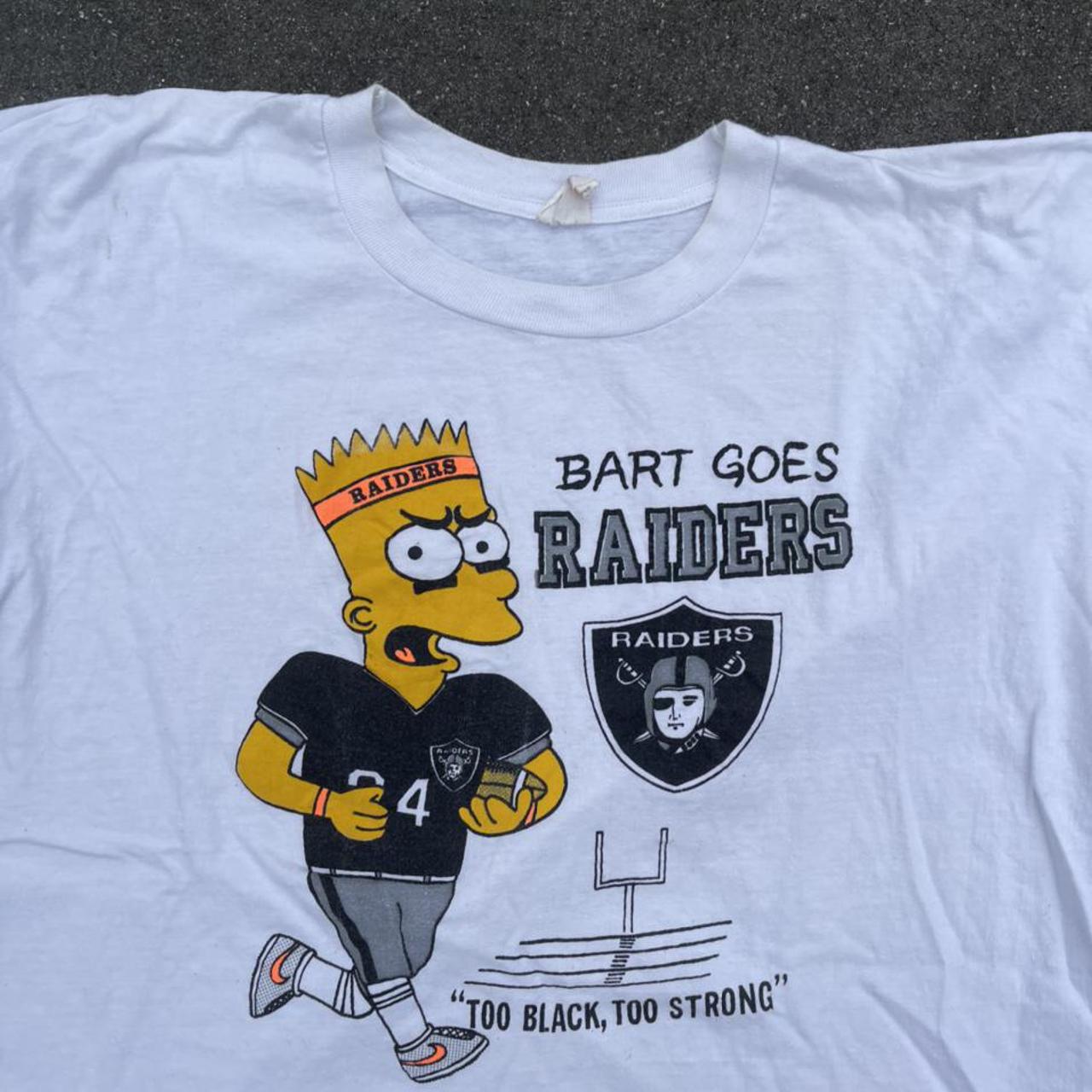 Vintage 90s Bart Simpson Raiders T-shirt - BIDSTITCH