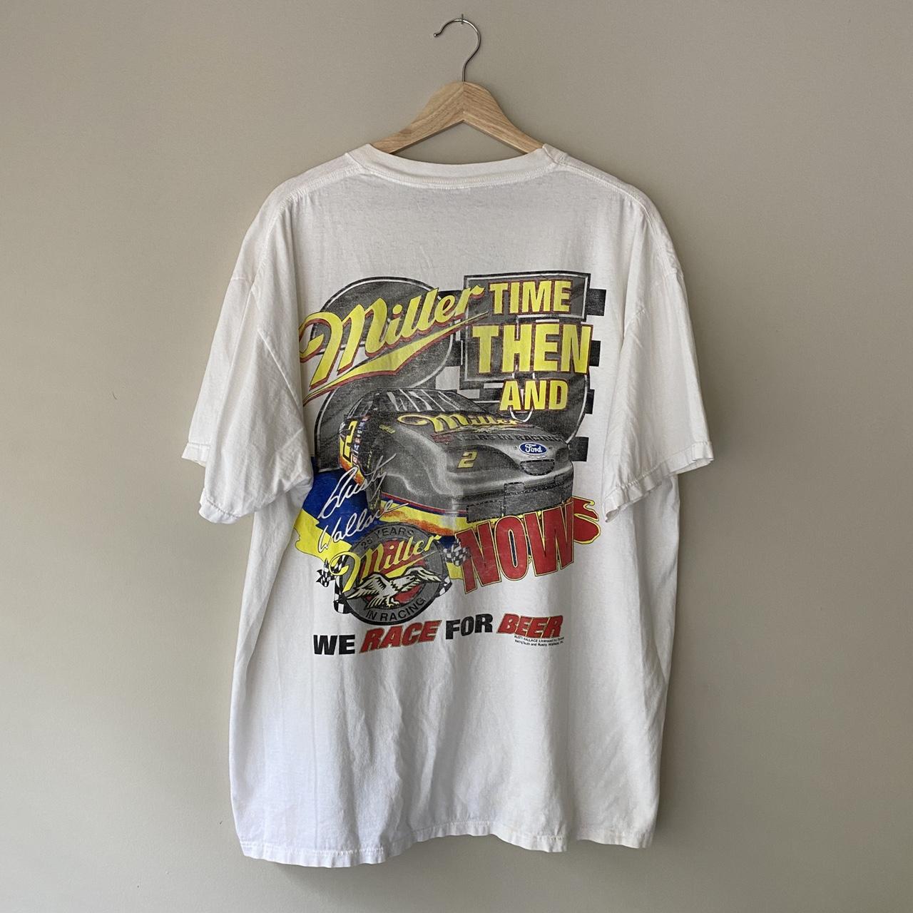 Vintage Rusty Wallace Miller Beer NASCAR T-Shirt -... - Depop