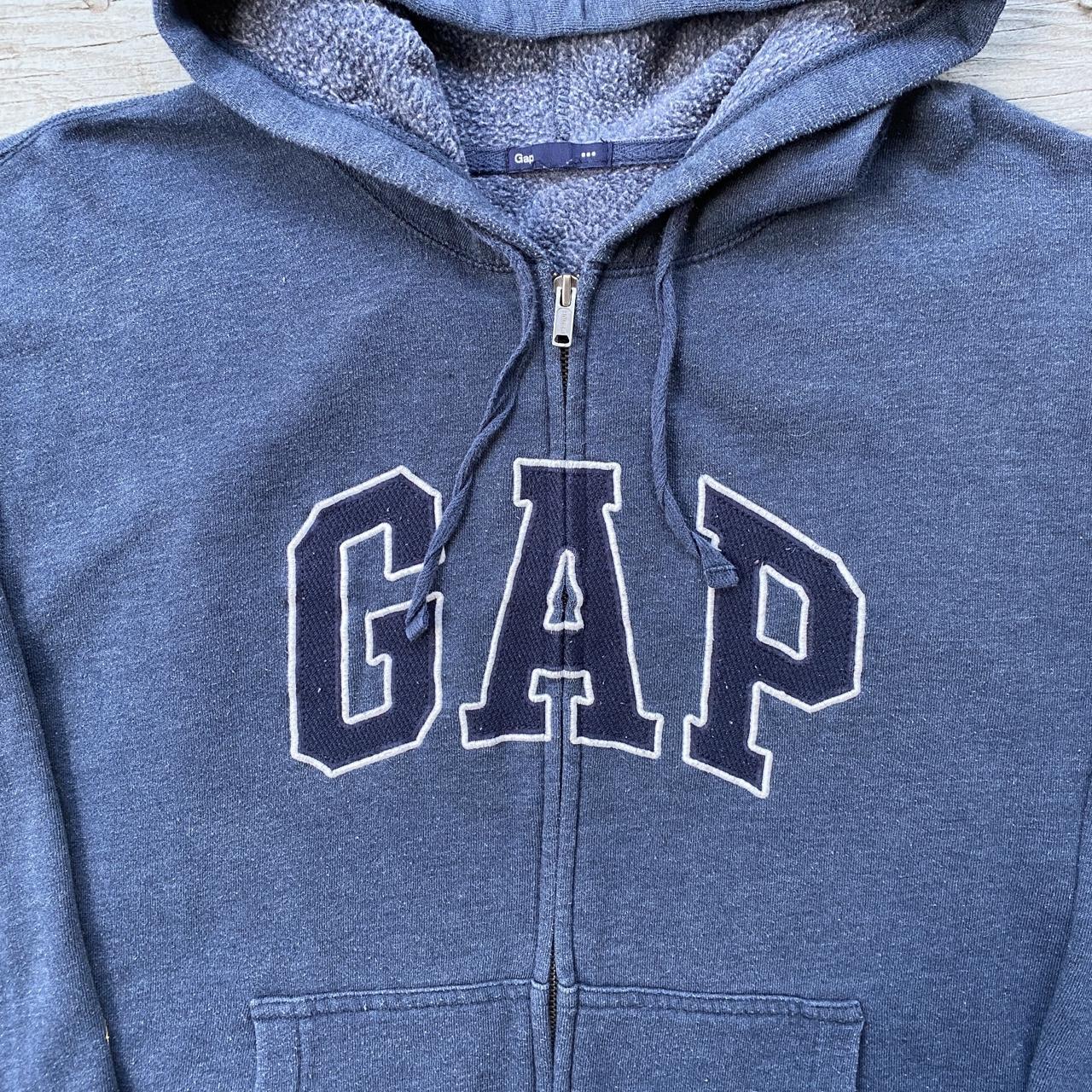 Vintage GAP Spellout Zip-Up Hoodie Sweatshirt - ... - Depop