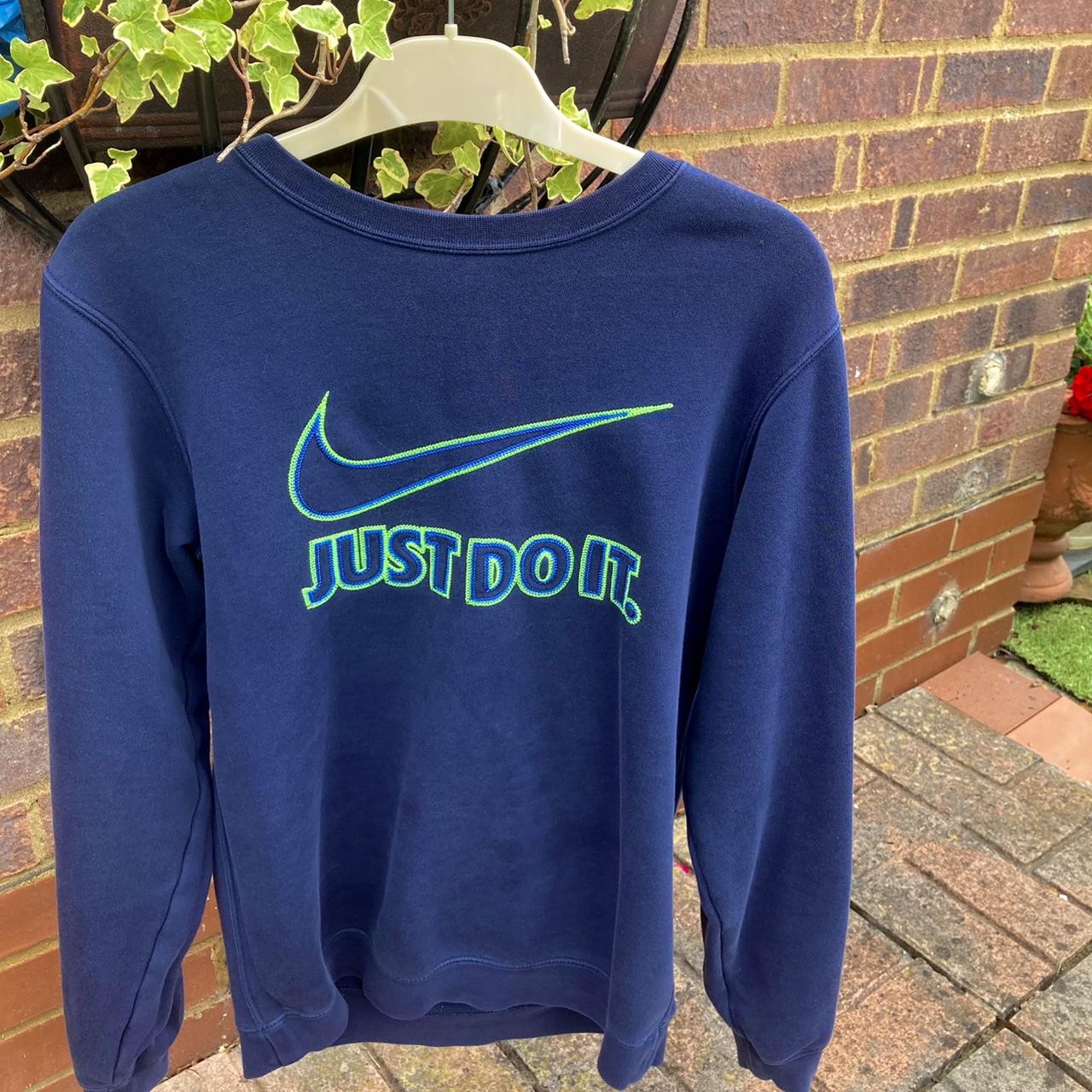 Nike Men's Navy and Blue Sweatshirt Depop