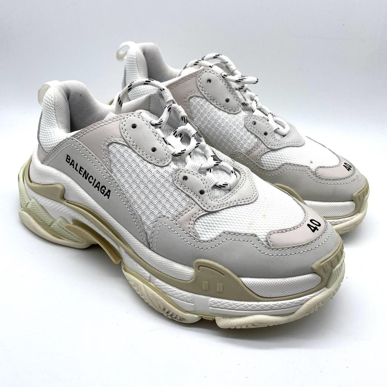 Balenciaga triple S Trainers white beige grey with... - Depop