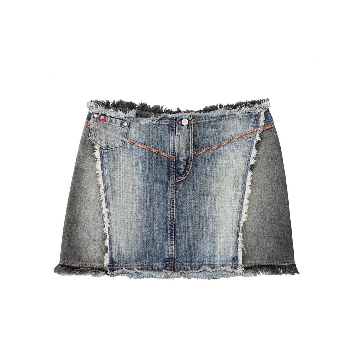 Killah (Miss Sixty) flue and grey denim mini skirt... - Depop