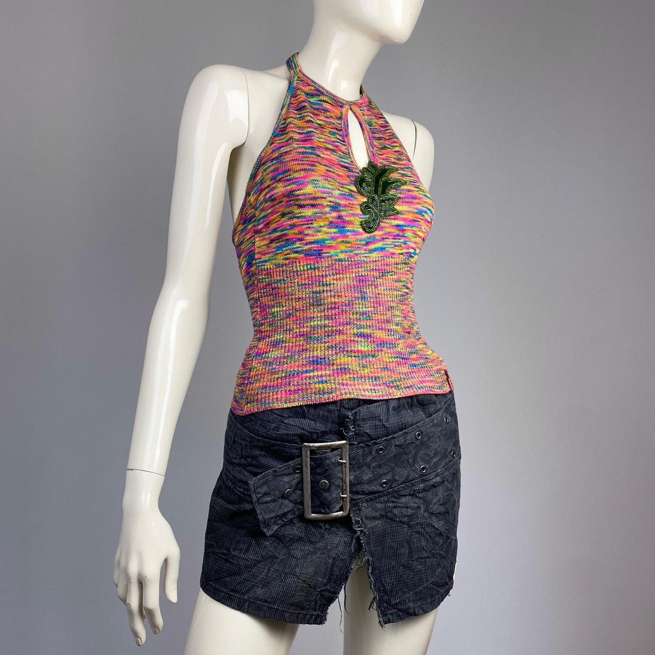 Miss Sixty knit multicolor halter top with...