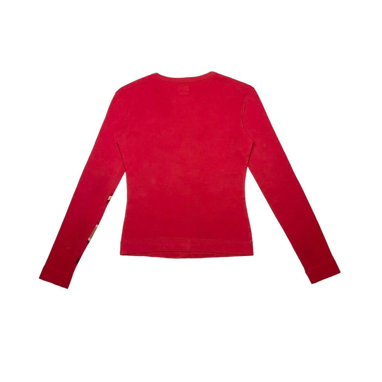 Miss Sixty red cotton longsleeve t-shirt with... - Depop