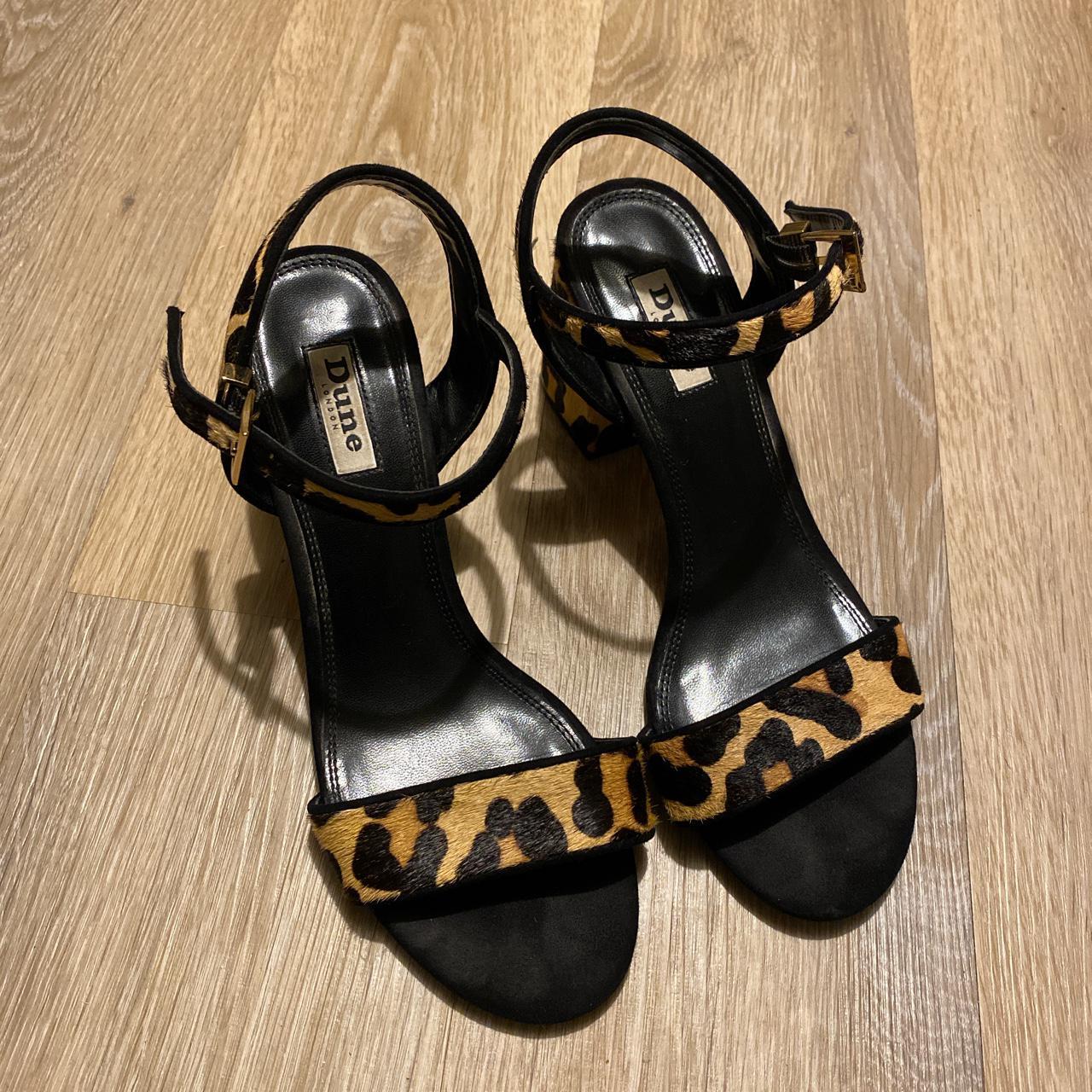 dune leopard print sandals