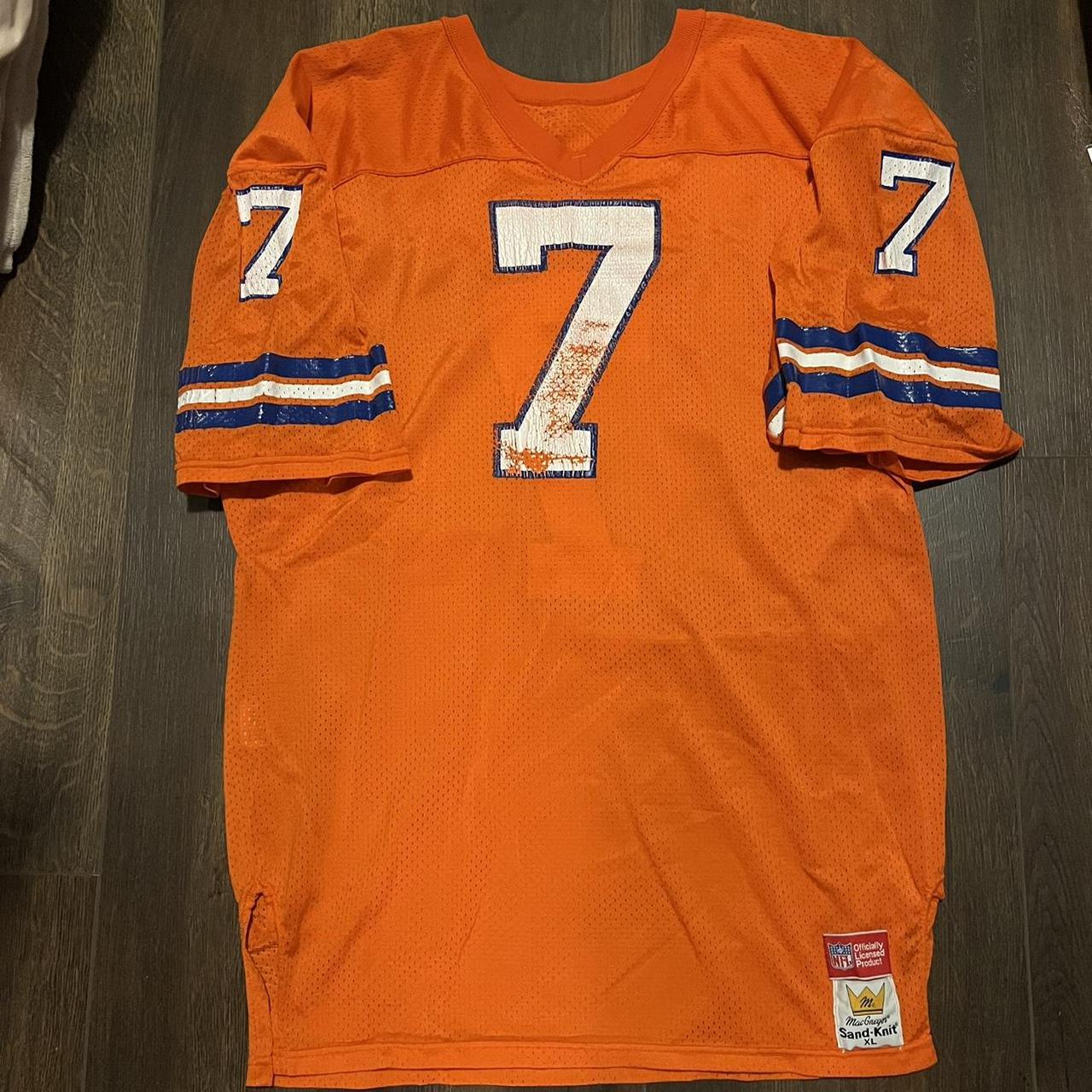 Vintage 70's Denver Broncos Raulings 77 Orange Blue - Depop