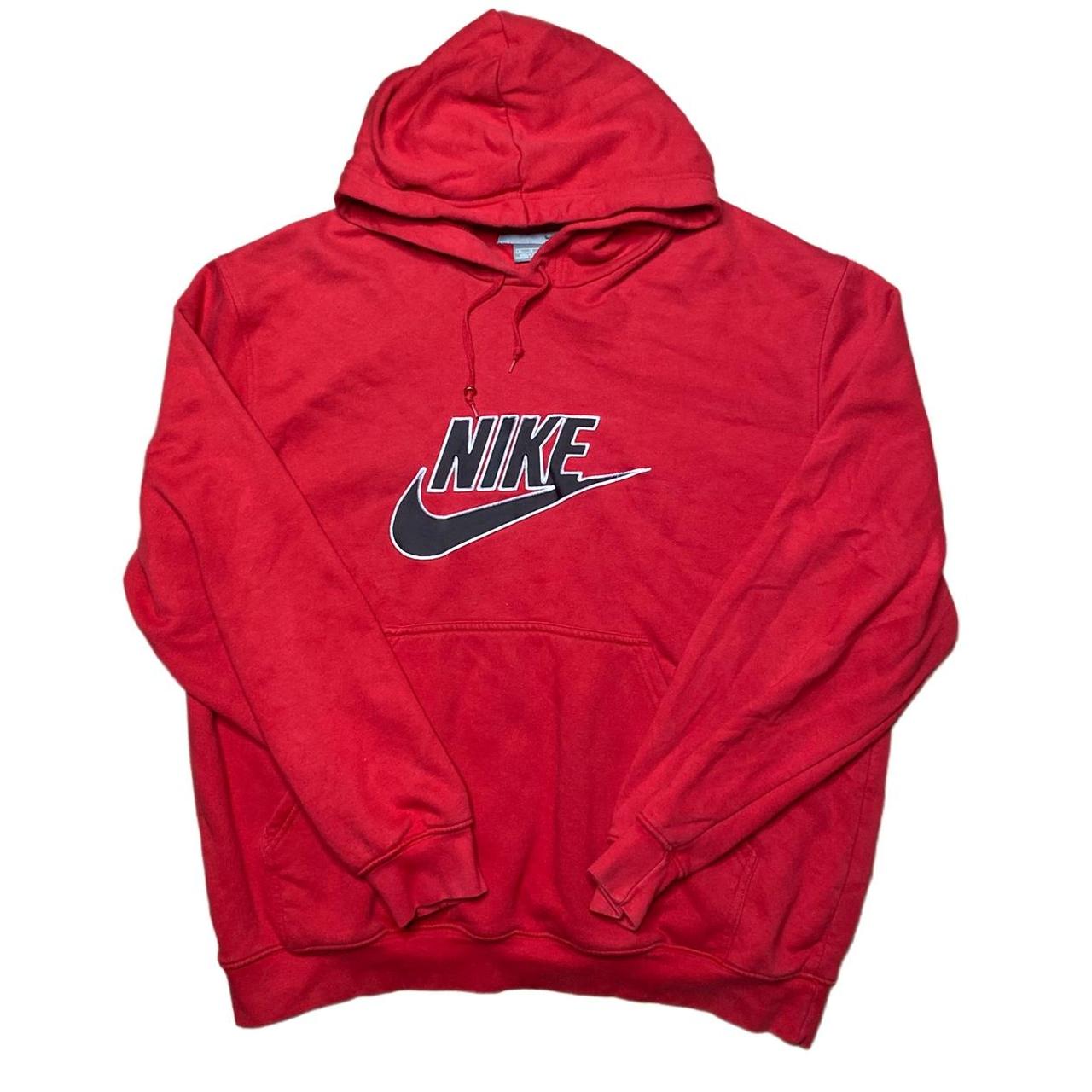 2000s Nike Red Big Spellout Hoodie #nike #spellout... - Depop