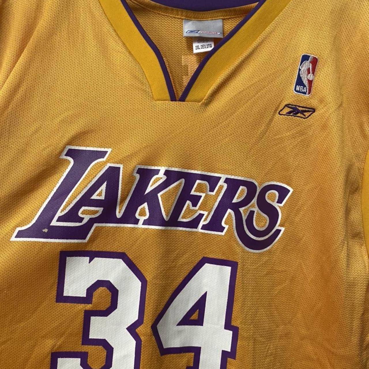 shaq lakers jersey kids xl but definitely could fit - Depop