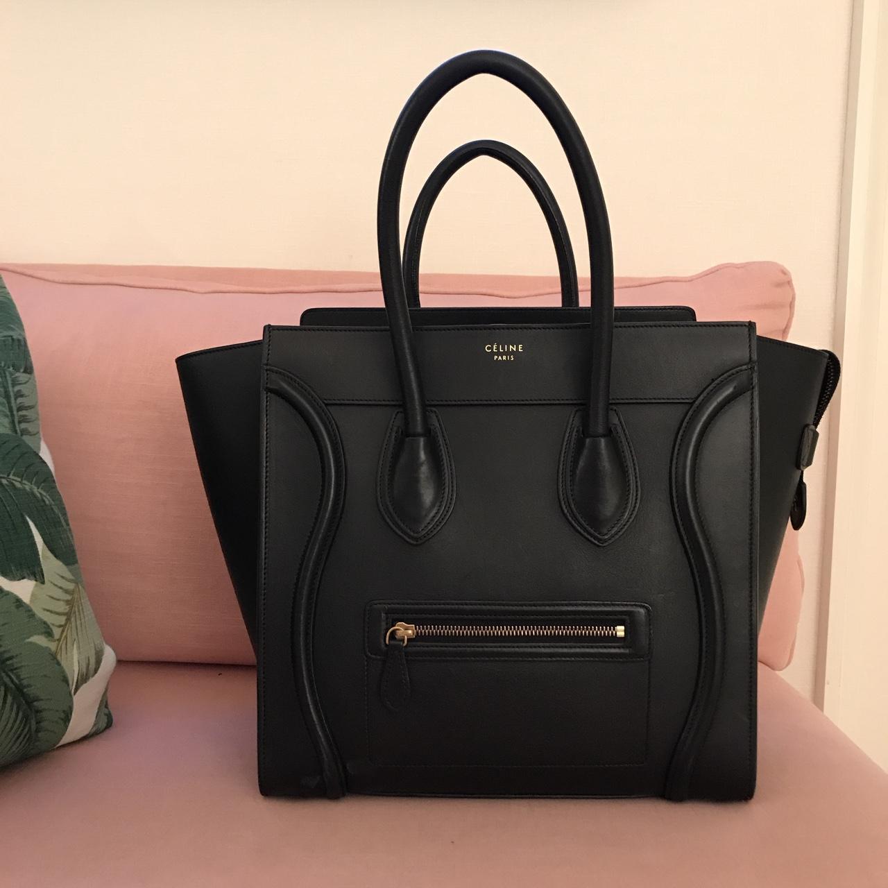 Authentic Celine smooth skin black luggage handbag Depop