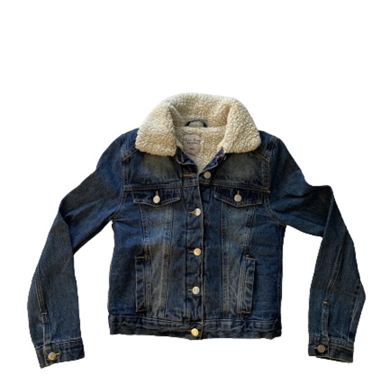 Love tree fleece lined denim jacket smal,