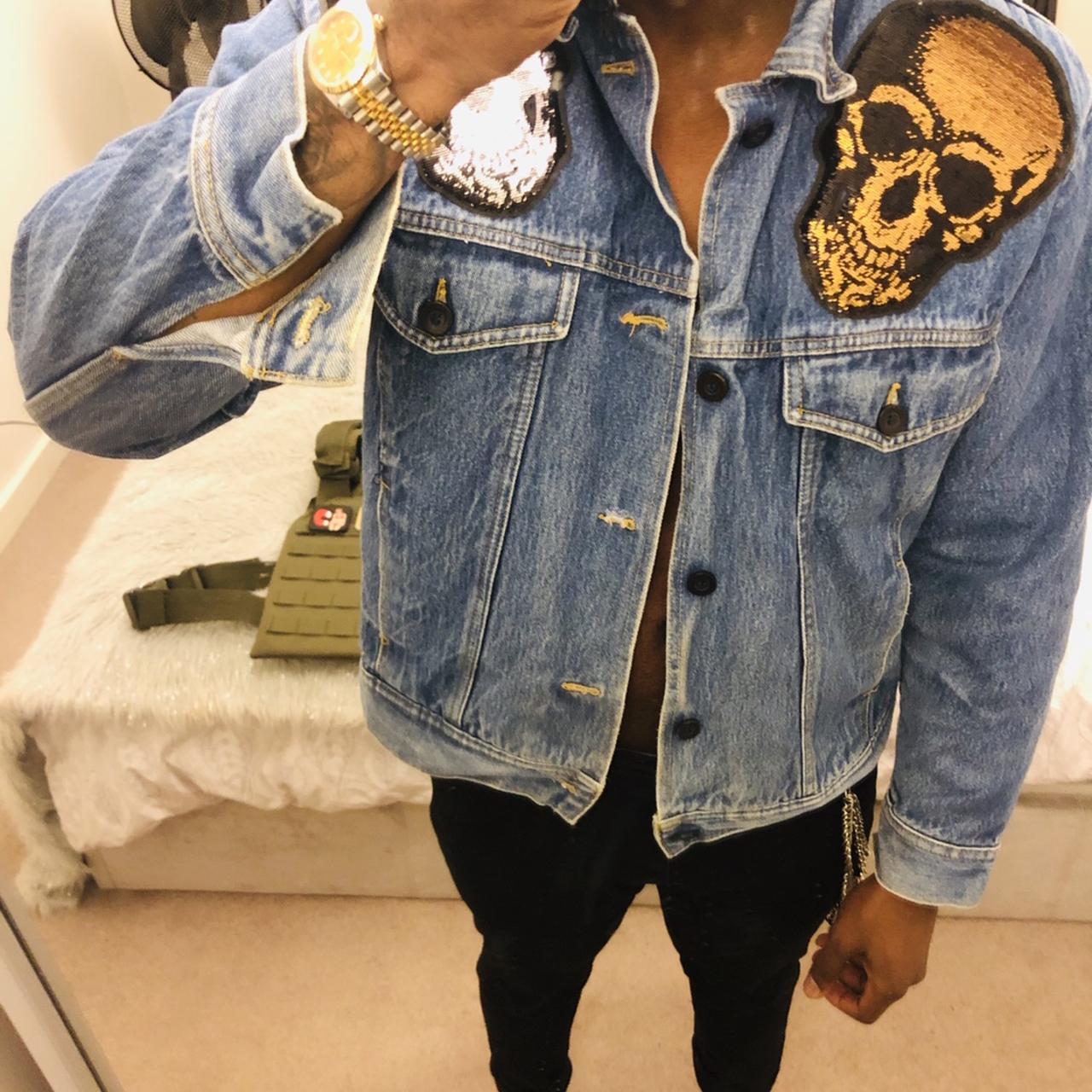 Rock Star 🌟 Denim Jacket , - Hand made by me , - Skull...