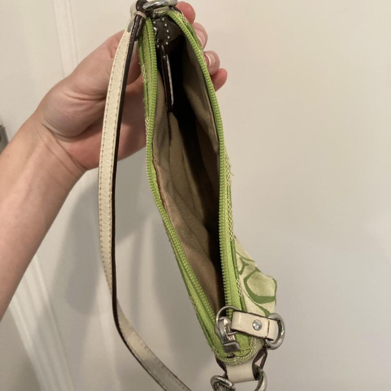 neon green coach purse