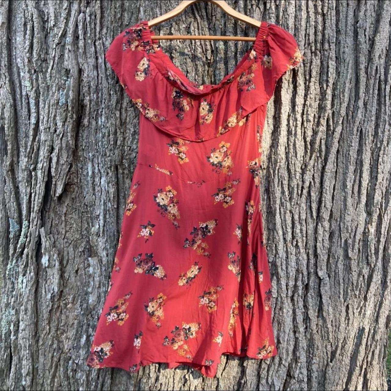 Zara floral red outlet dress