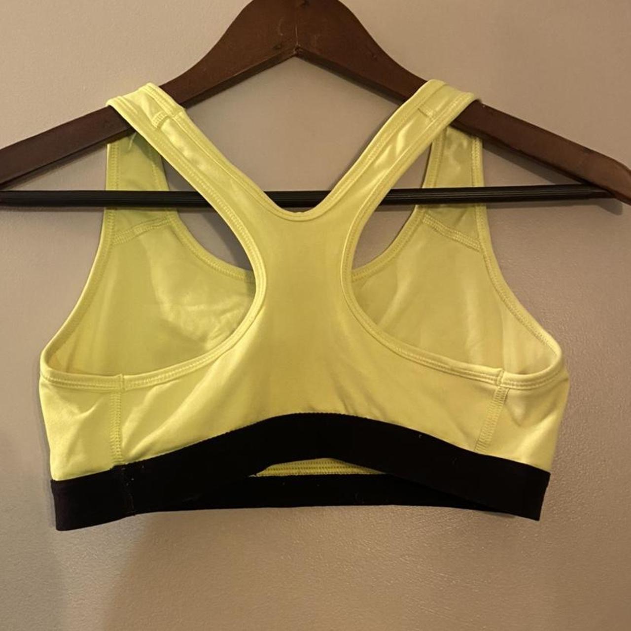 Nike neon yellow unlined sports bra #neon - Depop
