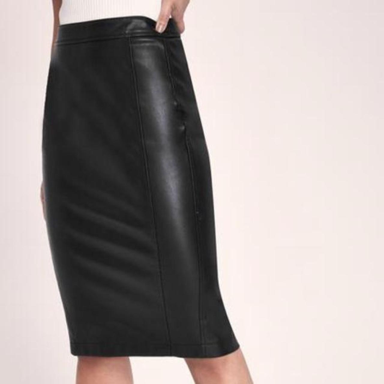 Lipsy Black Faux Leather Pencil Skirt