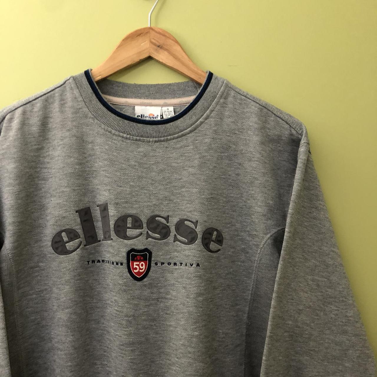 Vintage Ellesse Pullover Sweatshirt in Grey.... - Depop
