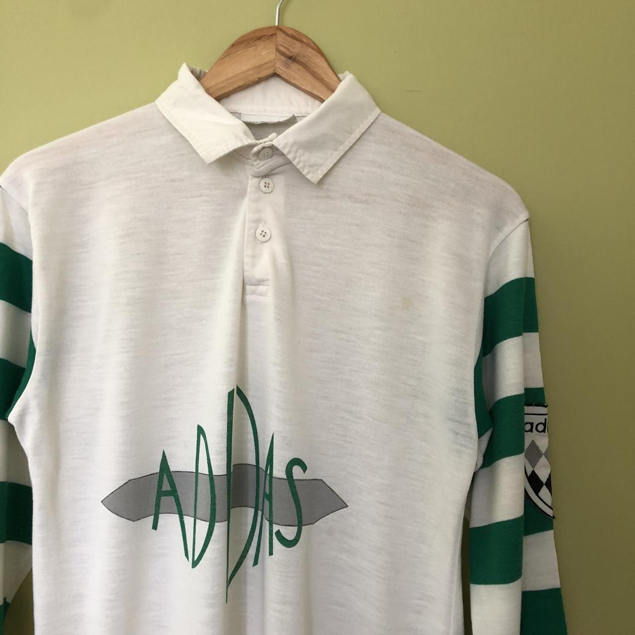 RARE Vintage Adidas Rugby Polo White Vintage 80s... - Depop