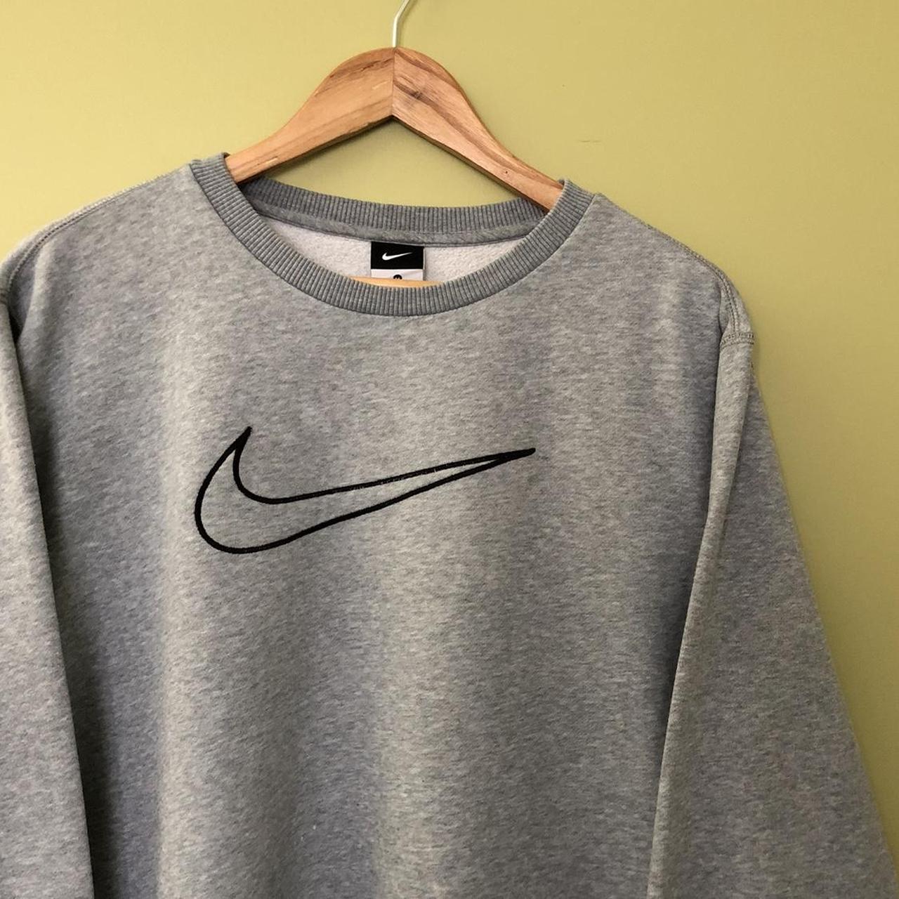 Nike Men's Grey and Black Sweatshirt | Depop