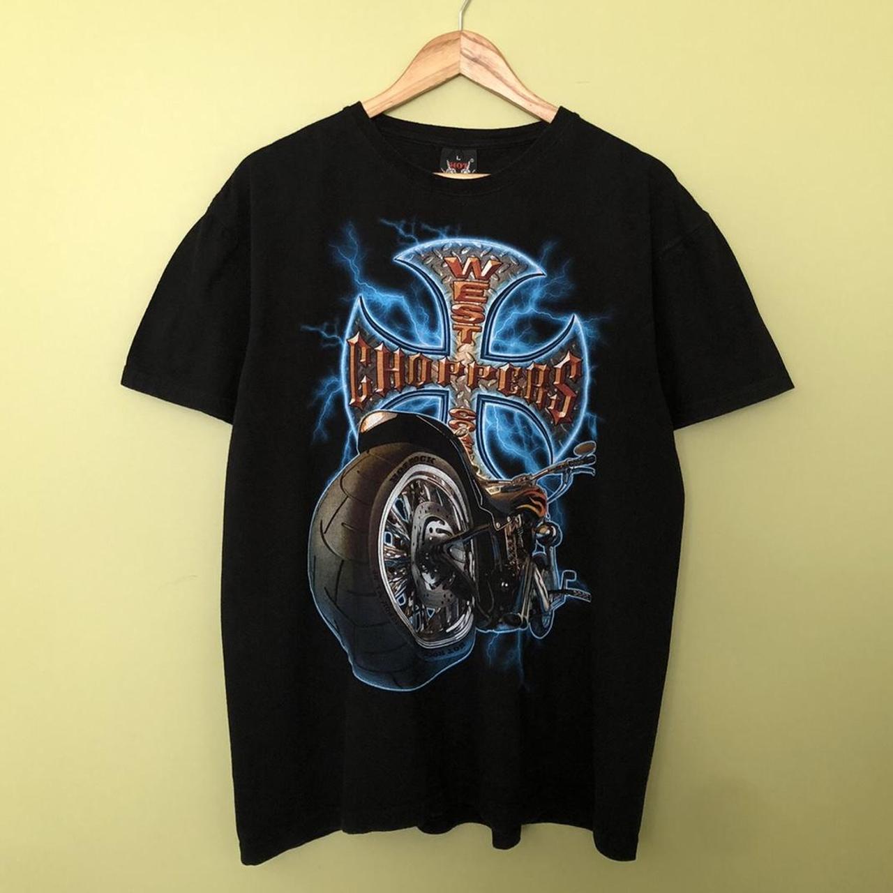 American Vintage Men's Black And Blue T-shirt | Depop