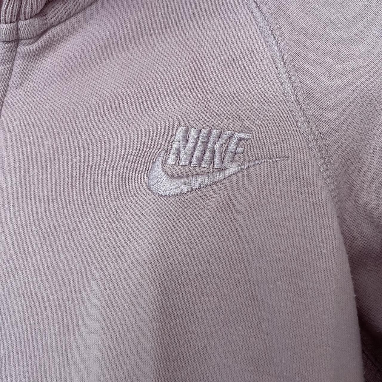 nike lilac pink zip up hoodie marks on the sleeve... - Depop