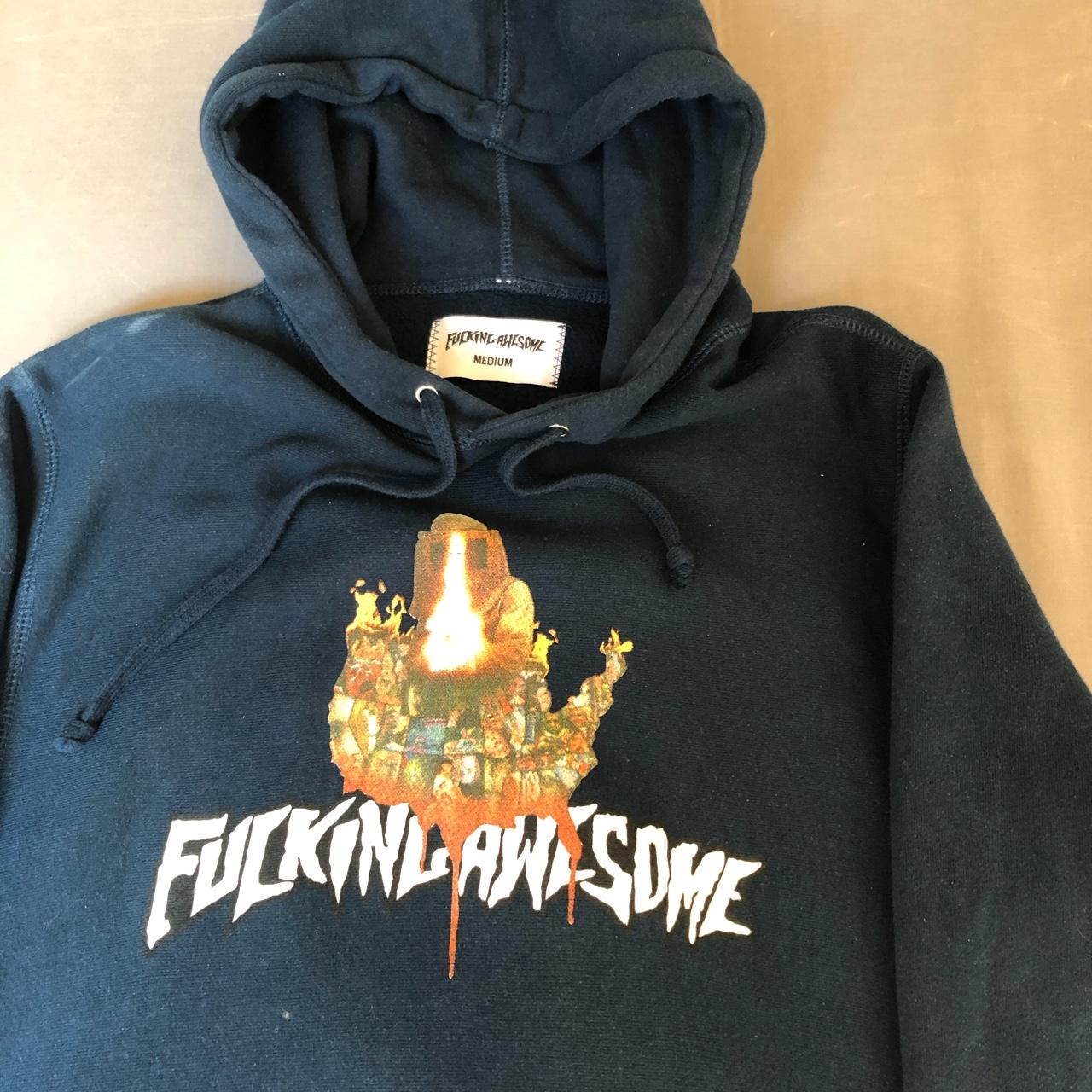 Fucking Awesome Pyro Hoodie - Blue, Size Medium -... - Depop