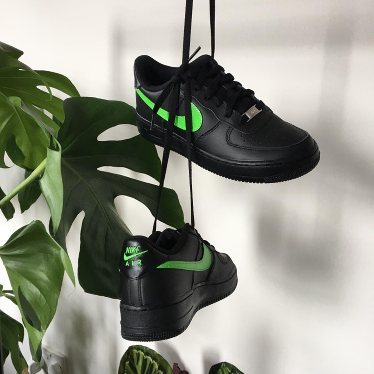 Neon Green Nike Air Force 1 Sneakers. Loveeee these - Depop
