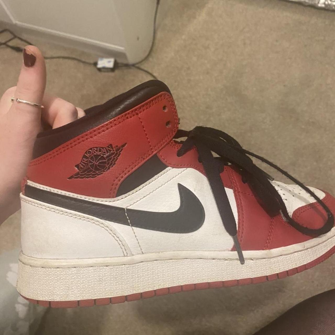 womens red and white jordans