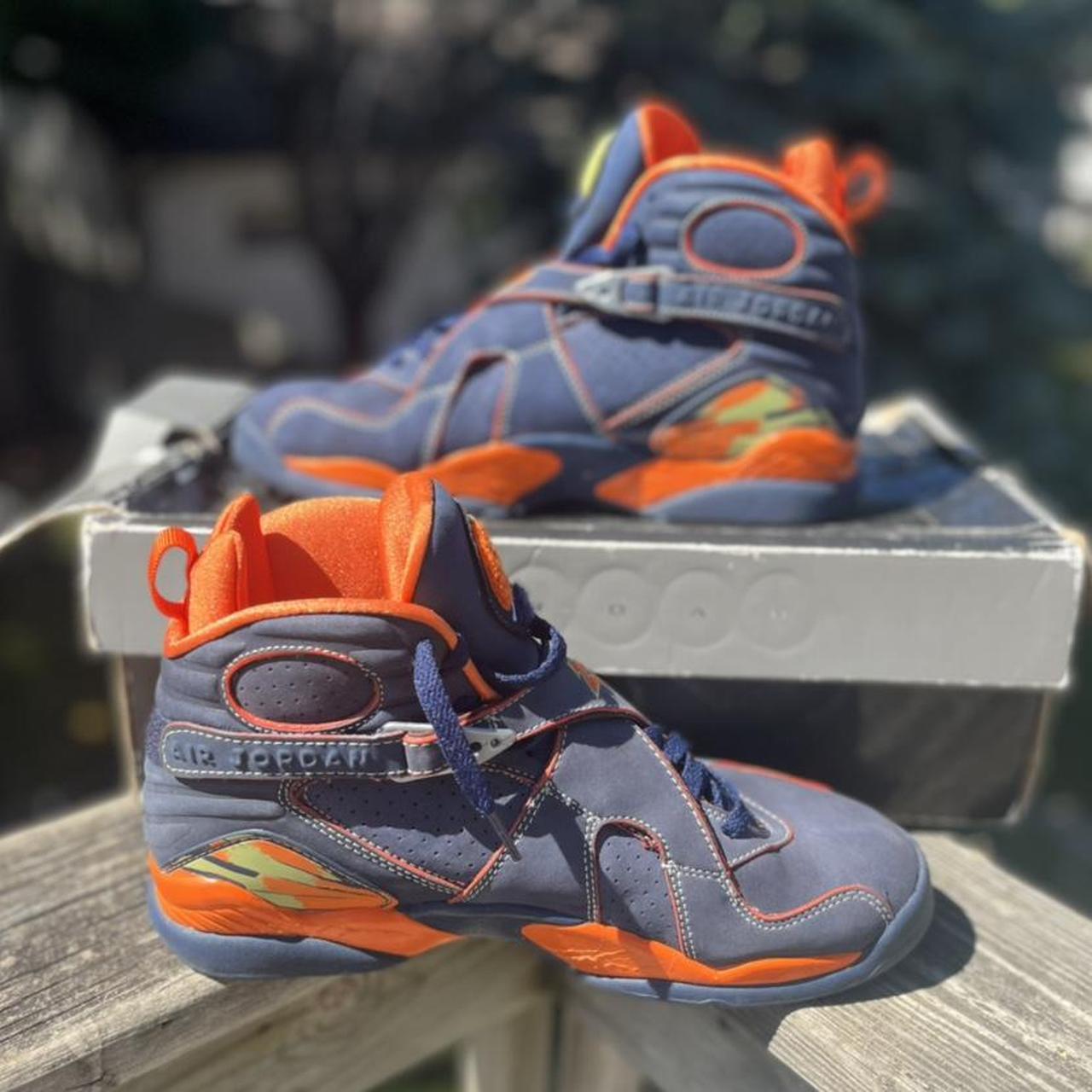 Navy blue and store orange jordan 8