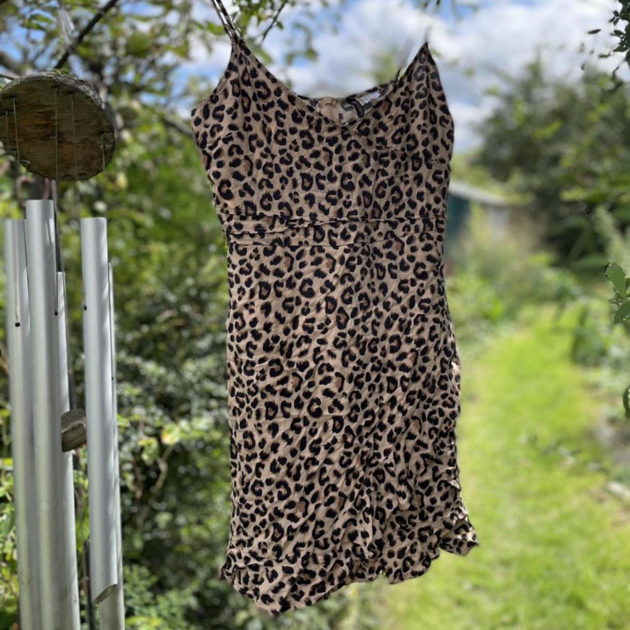 Leopard print slip dress clearance h&m