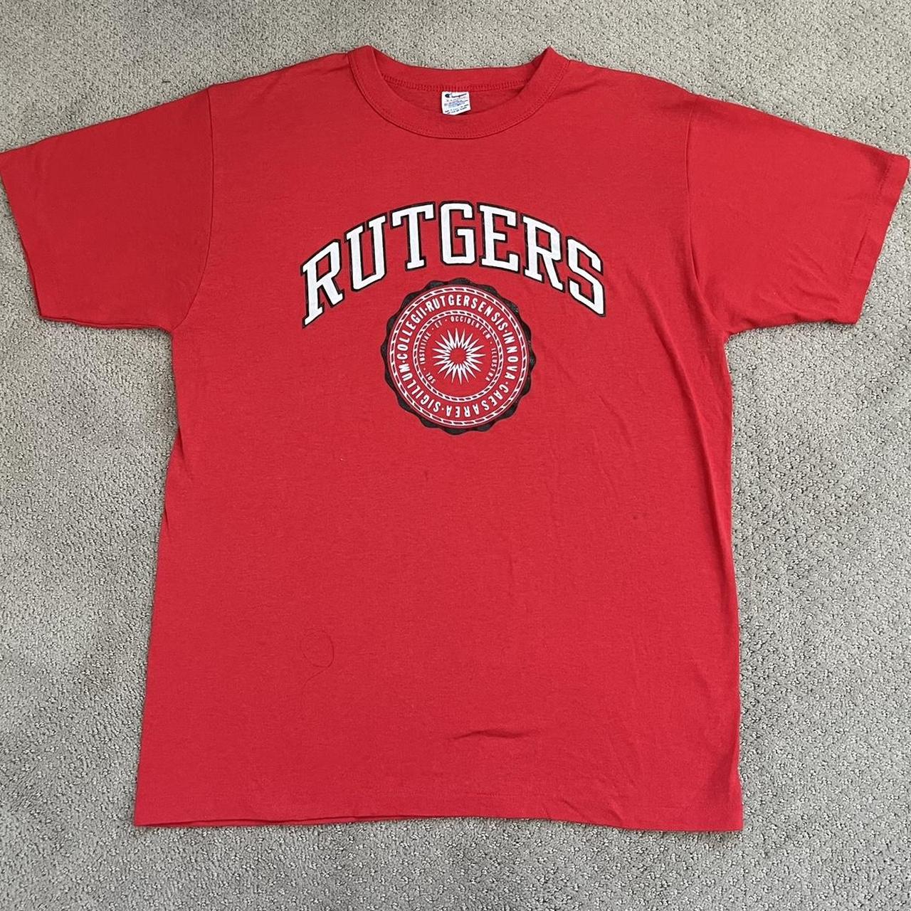 Vintage 80s Rutgers University Tee Champion made in... - Depop