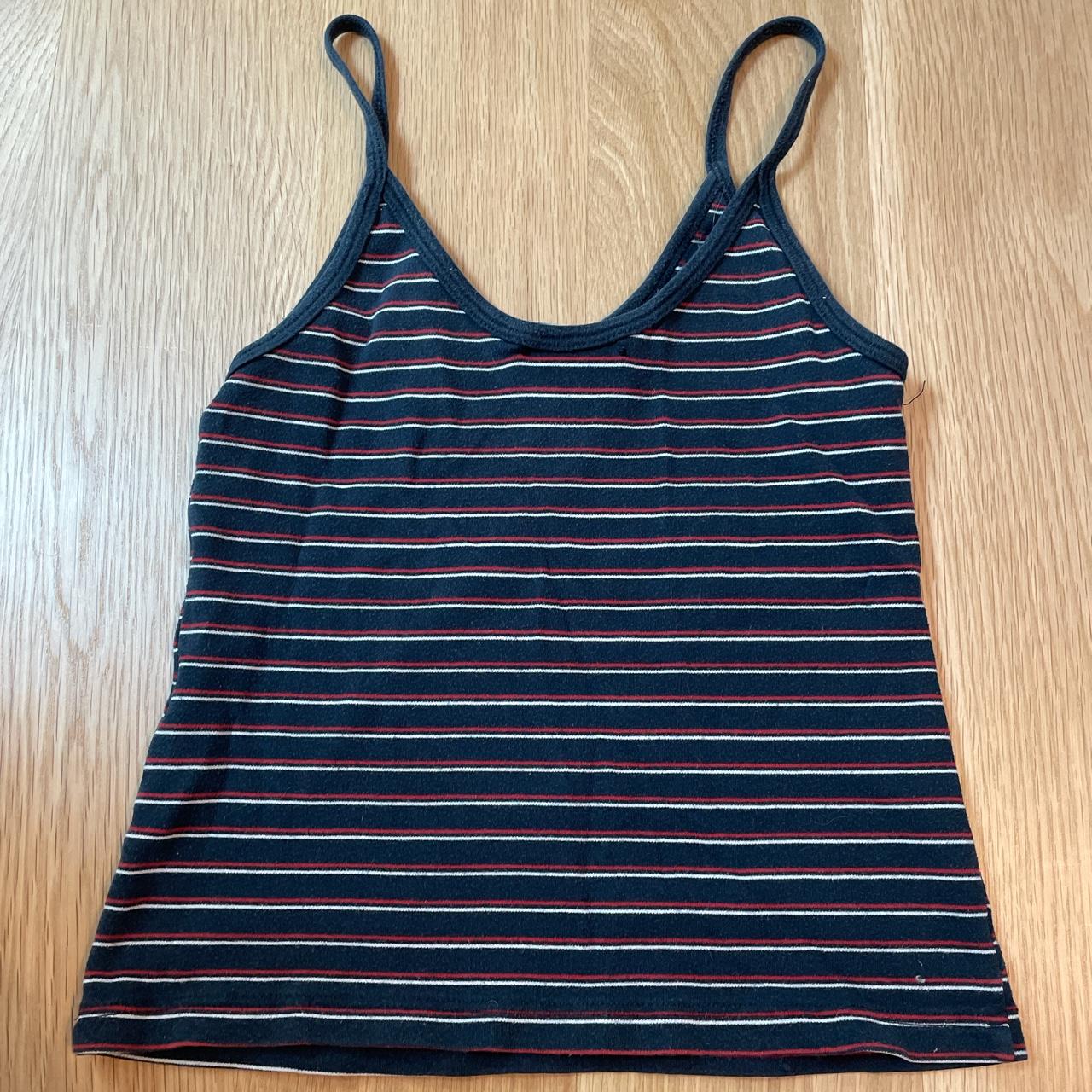 Brandy Melville red white and blue stiped top! Super... - Depop