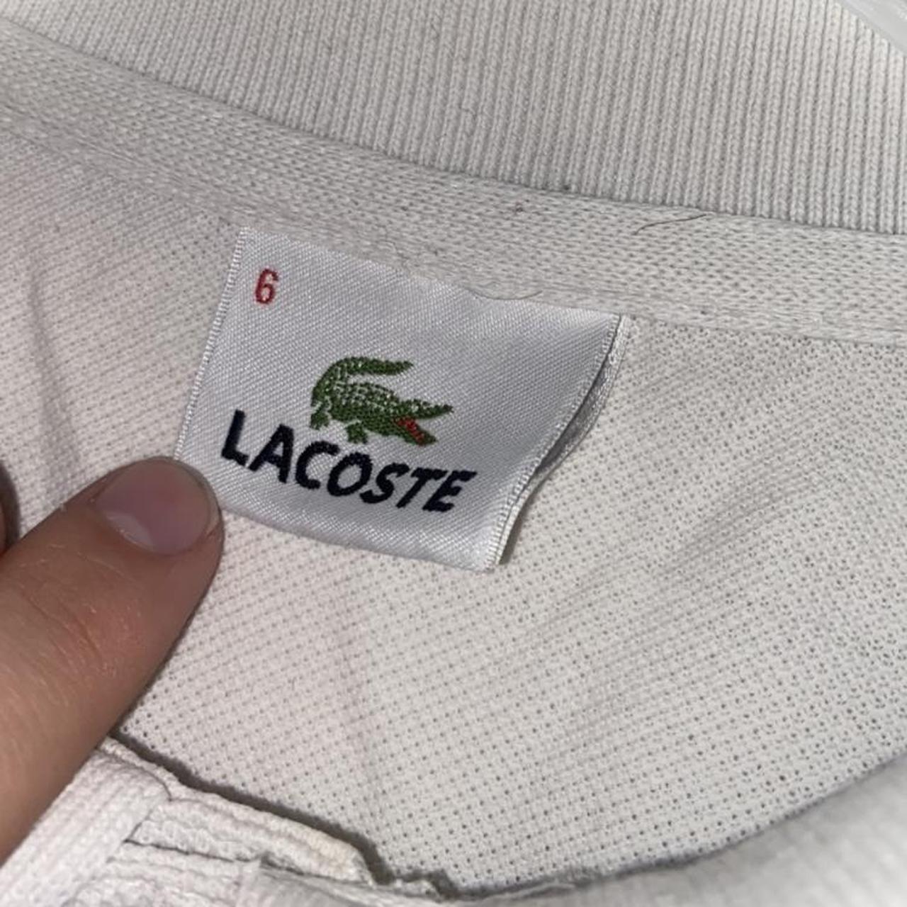 Lacoste polo shirt in white, size XL. In good... - Depop