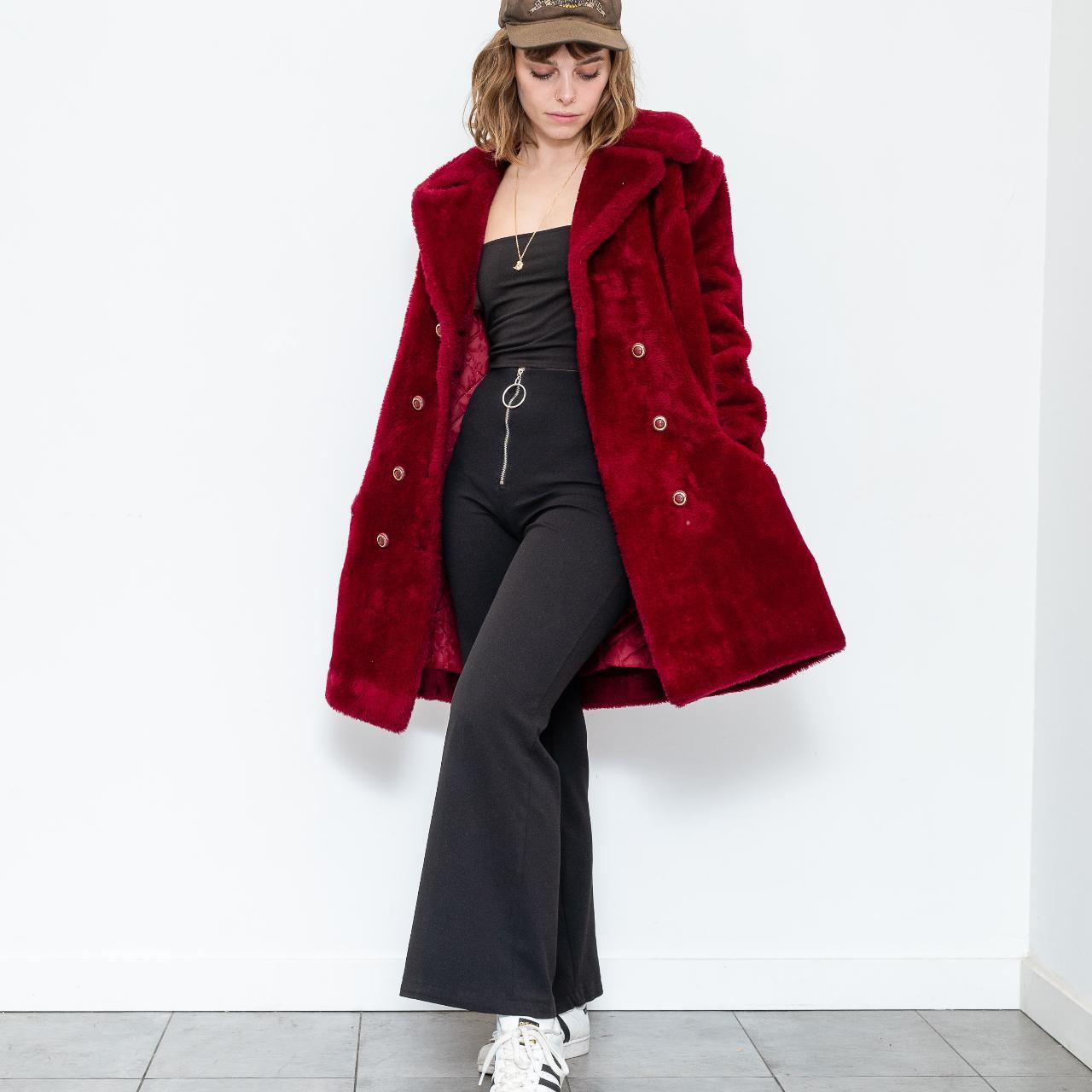 burgundy teddy jacket