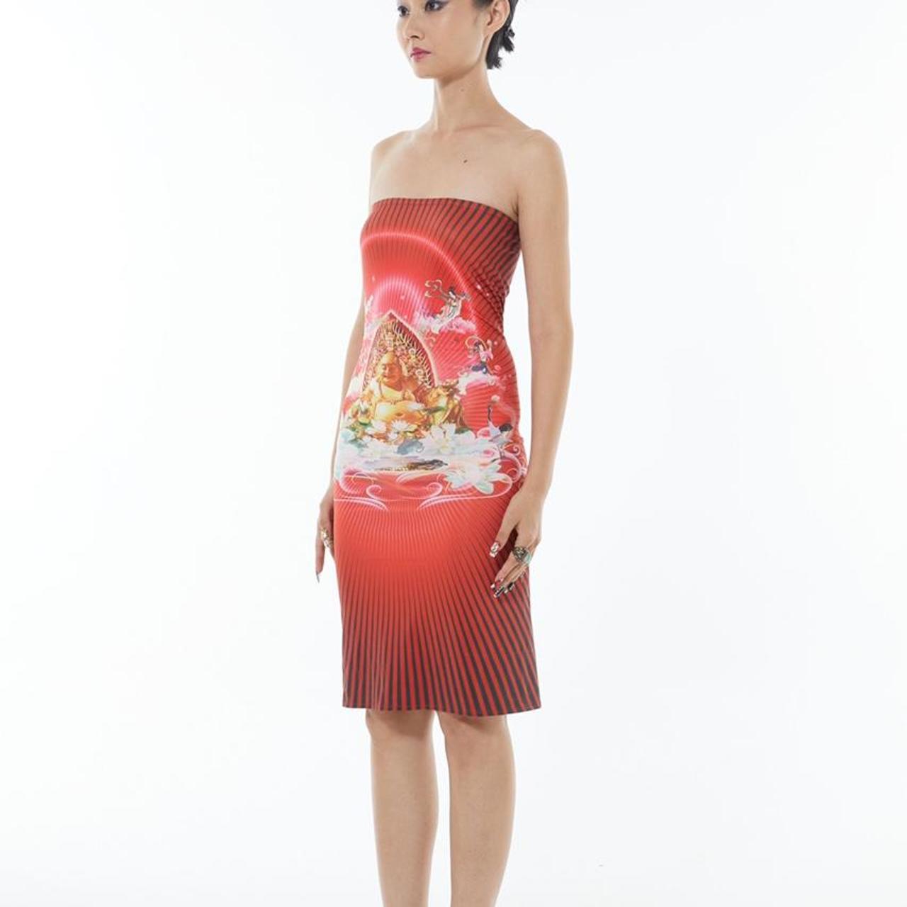 Chinese designer Buddha print two way skirt/ mini - Depop