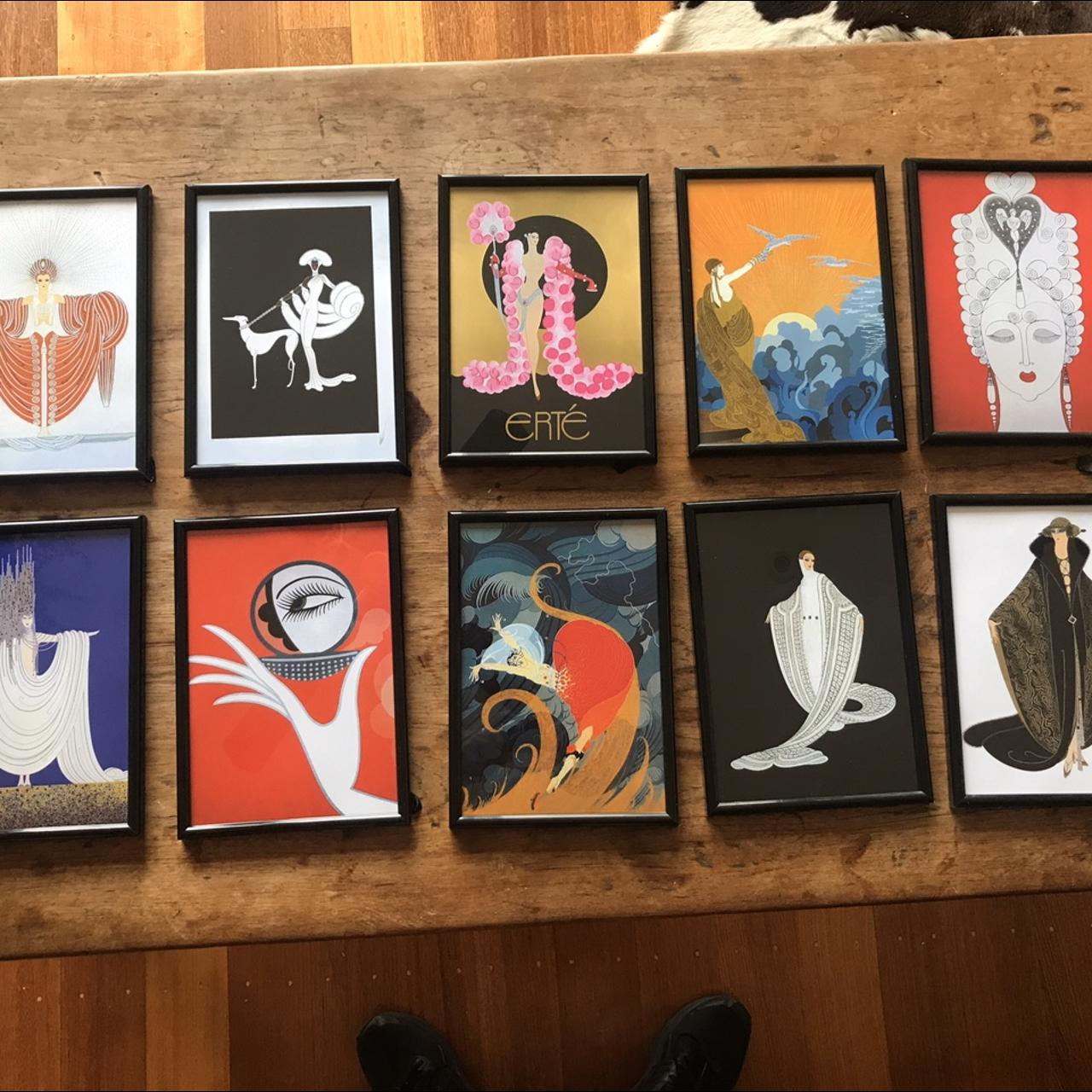 10x ArtDeco Framed Prints by Erté Price is for all... Depop