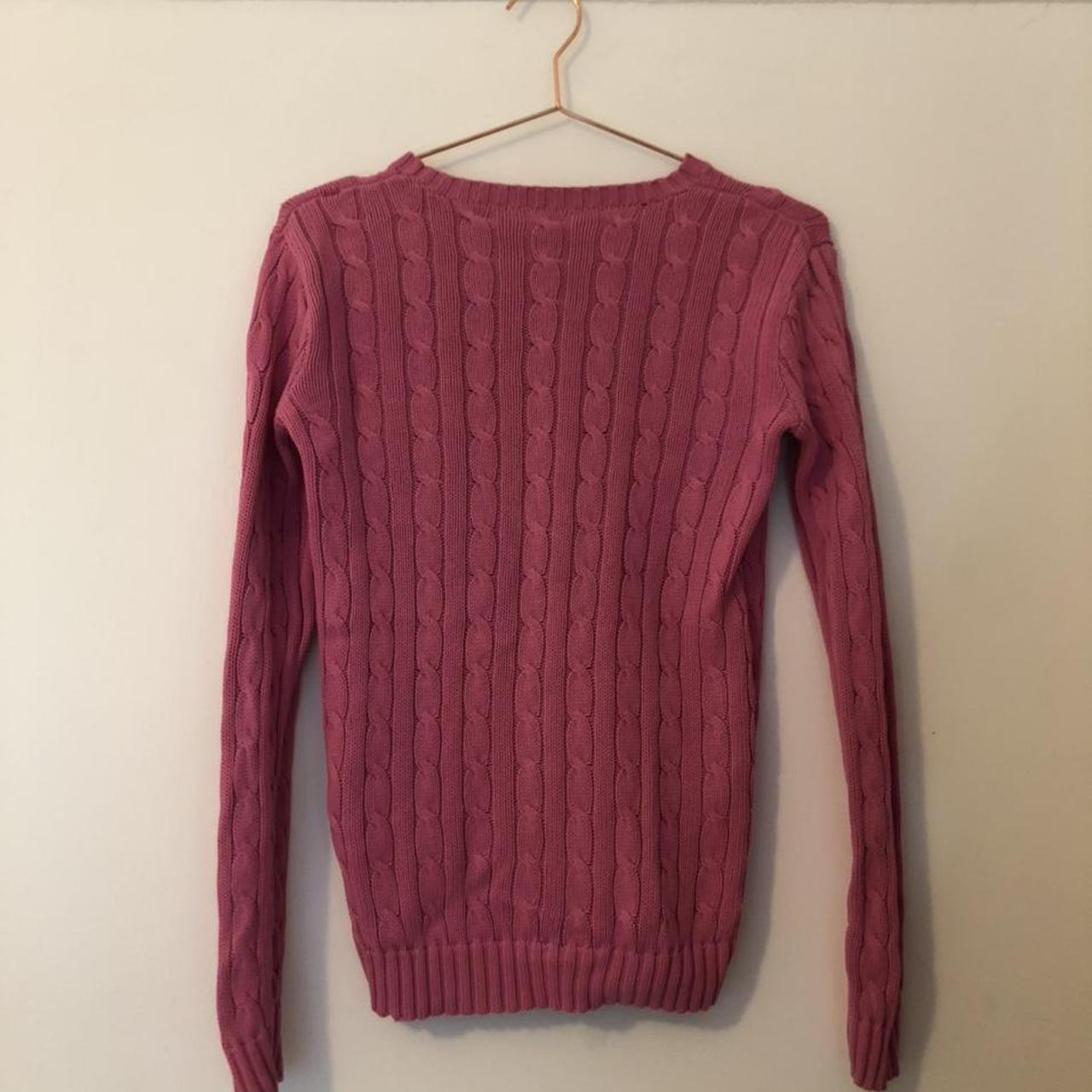 pink ralph lauren knitted jumper. Size small.... - Depop