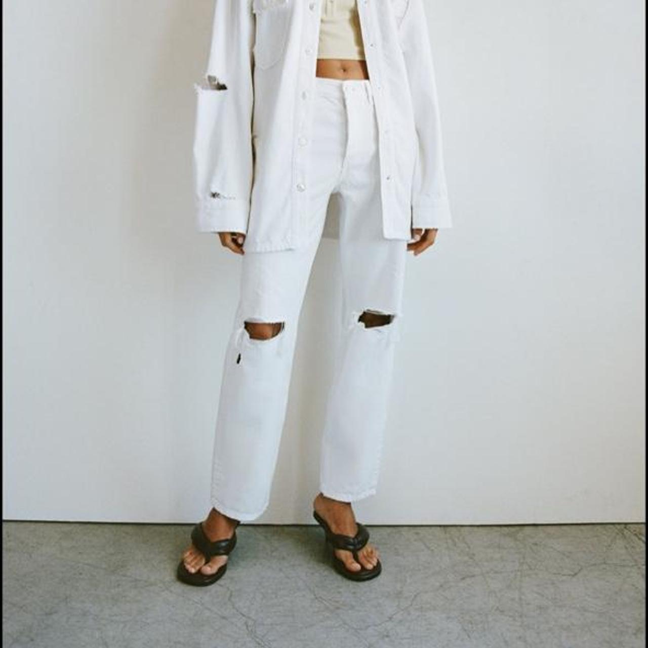 Zara Women's White Jeans Depop