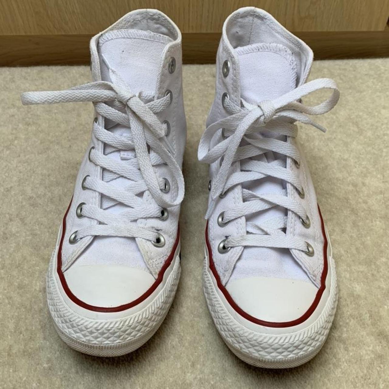 Converse Chuck Taylor white all star hi trainers -... - Depop