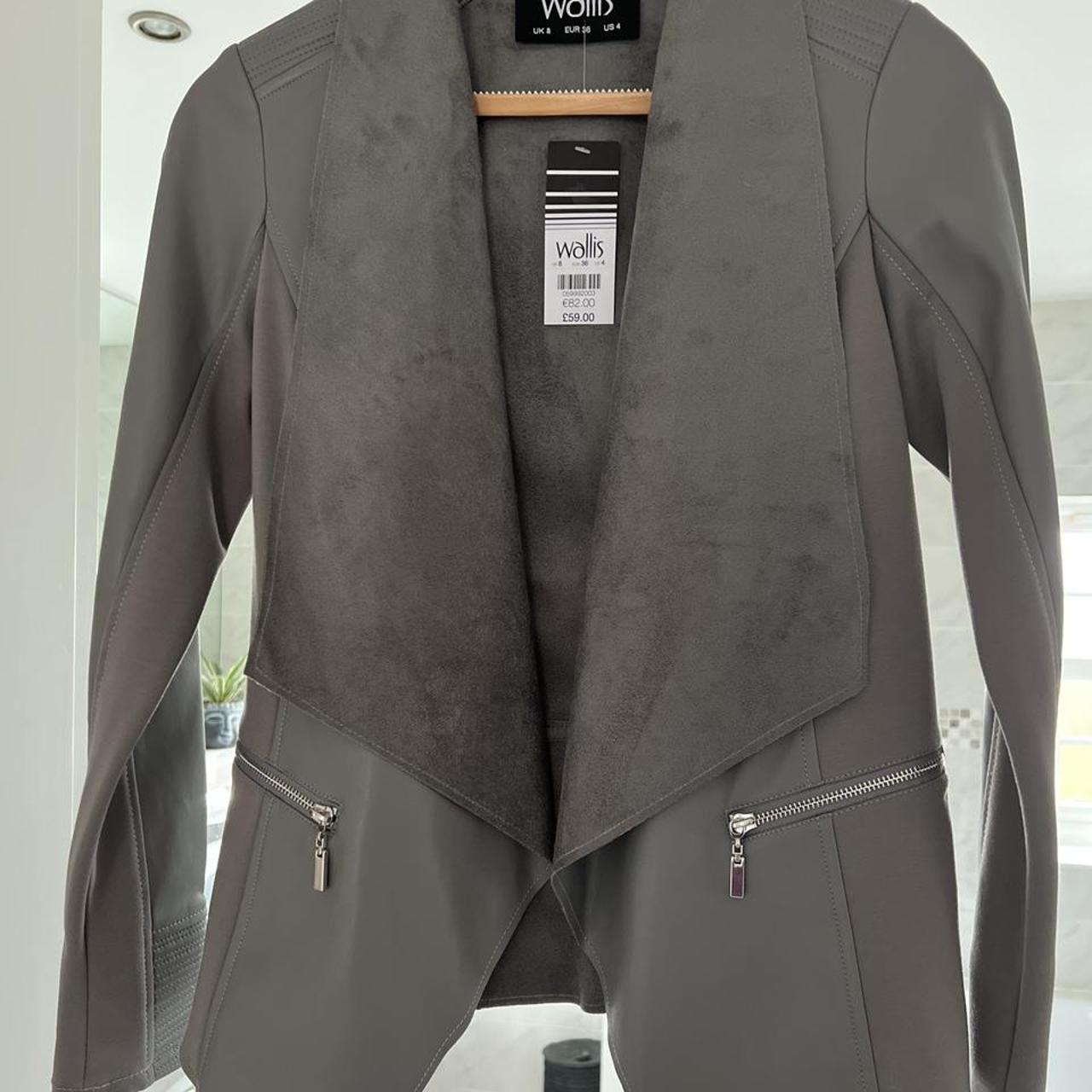 Wallis grey hotsell waterfall jacket