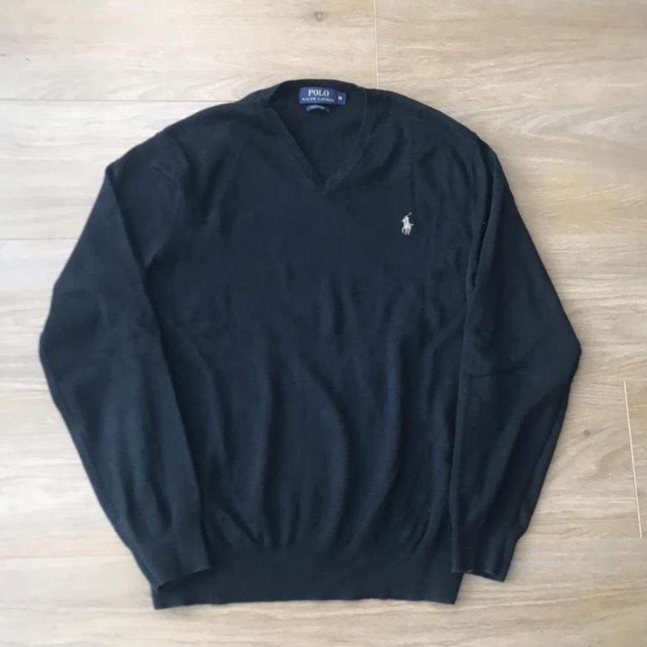 Black Polo Ralph Lauren V neck jumper. This is so... - Depop