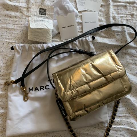 Marc Jacobs Black and Pink Pillow Bag with Silver - Depop