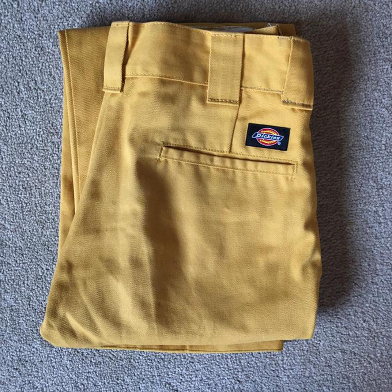 DICKIES SLIM STRAIGHT FIT TROUSERS rare yellow... - Depop