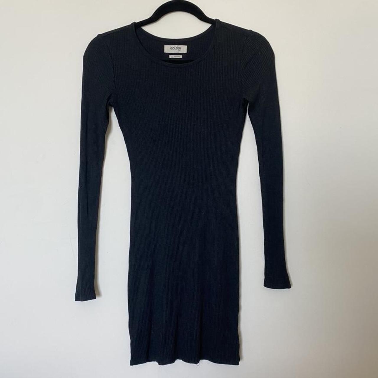 Aritzia TNA Dark Gray Ribbed Cotton Longsleeve... - Depop