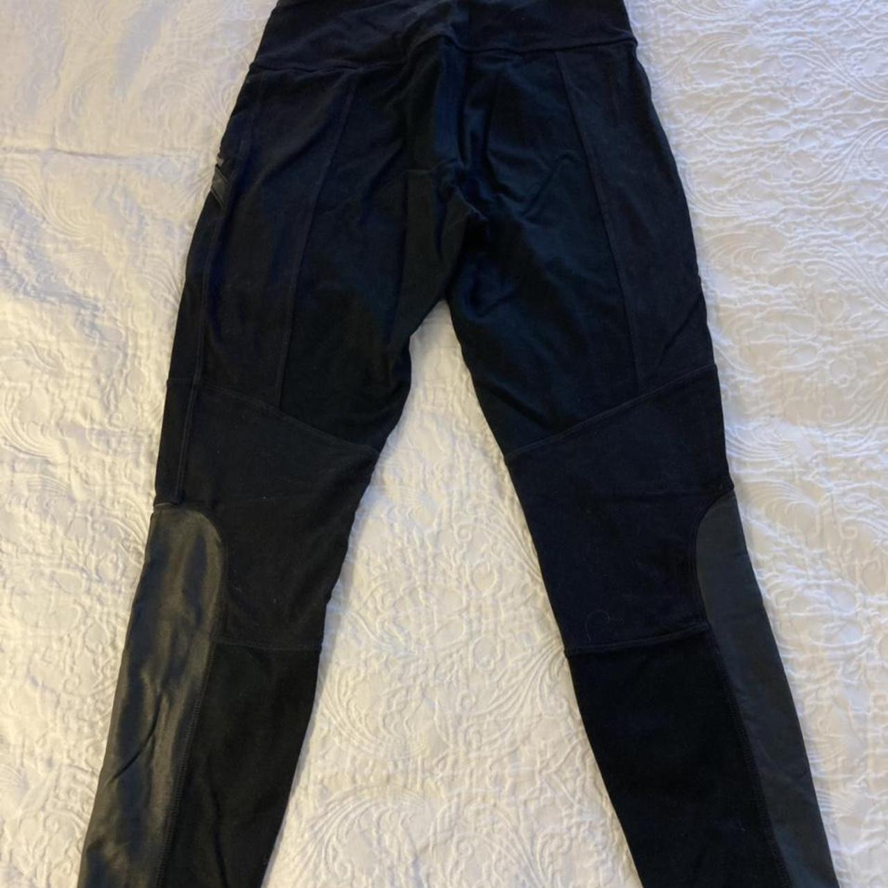 Athleta Luxe Ponte Leggings Black Faux Leather.... - Depop