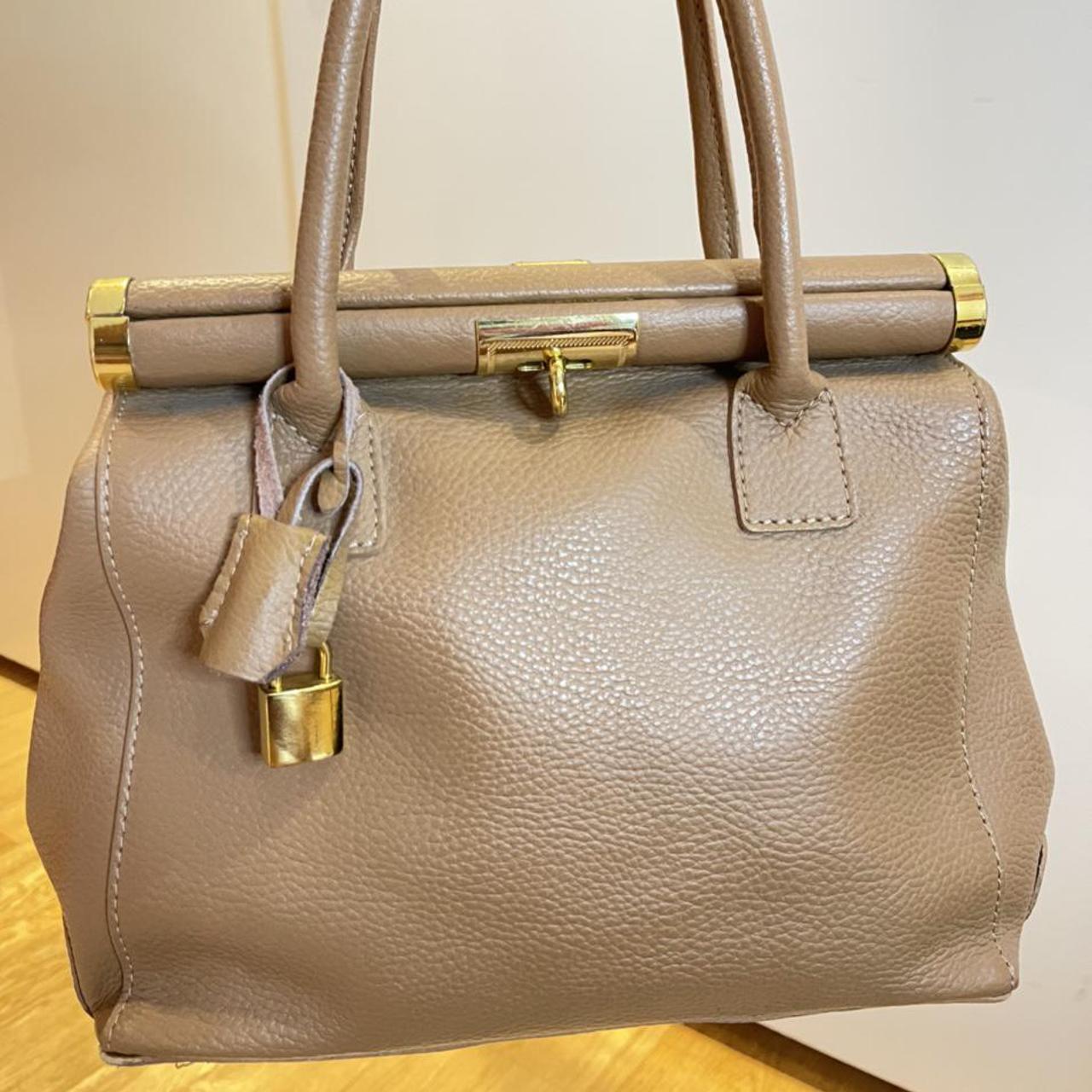 Real leather tan handbag bought in Italy "Borse In... Depop